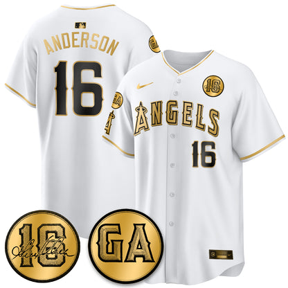 LAA Garret Anderson Tribute Patch Vapor Jersey - All Stitched V2