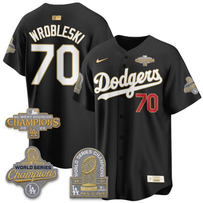 Los Angeles Dodgers 2026 NL West Champs Gold Vapor Jersey- Stitched