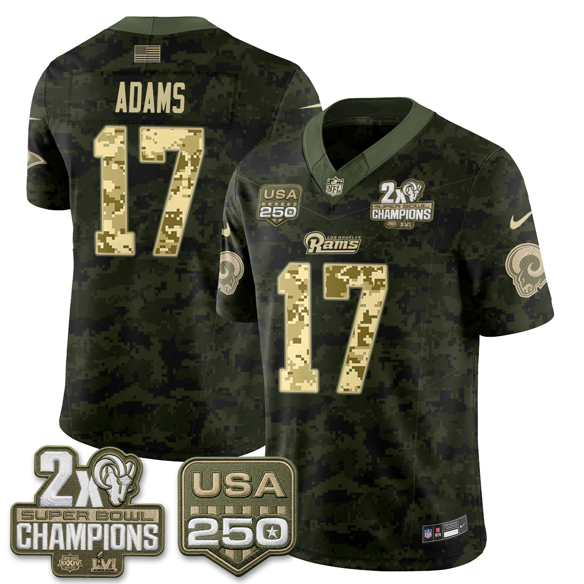 Los Angeles Rams 2026 Salute To Service Vapor Jersey - All Stitched