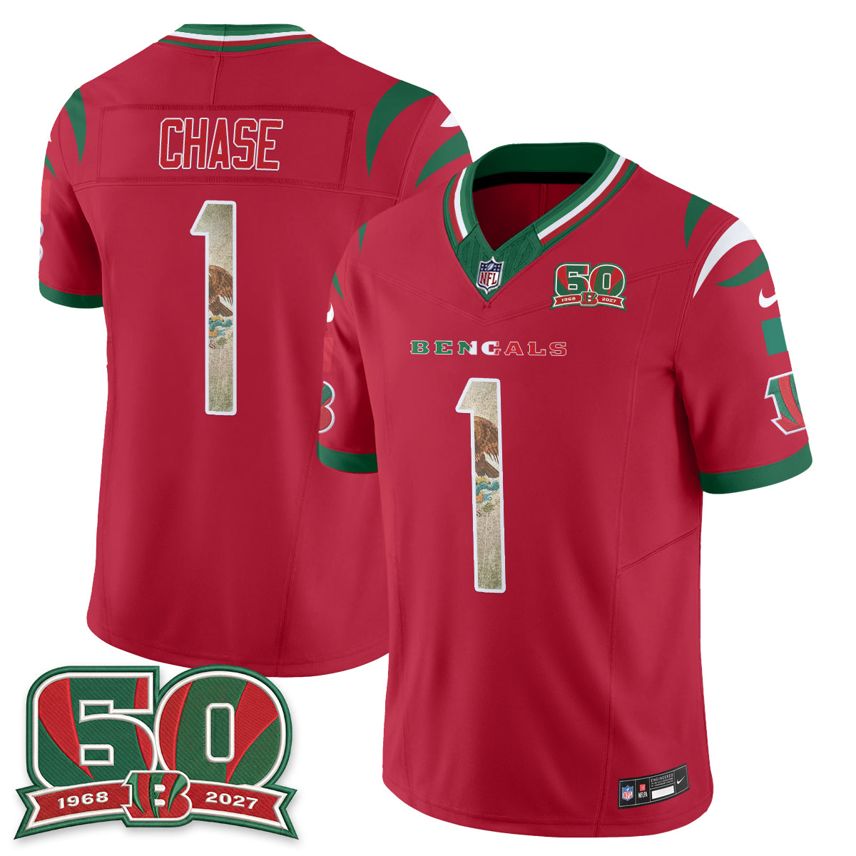 Cincinnati Bengals Mexico Edition Vapor Jersey - Stitched