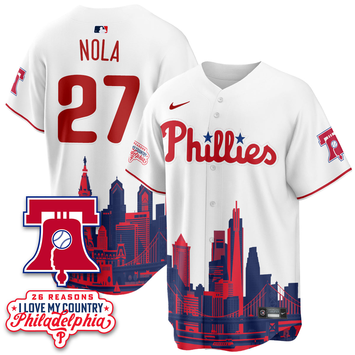 Philadelphia Phillies "26 Reasons I Love My Country" Edition Vapor Jersey - Stitched