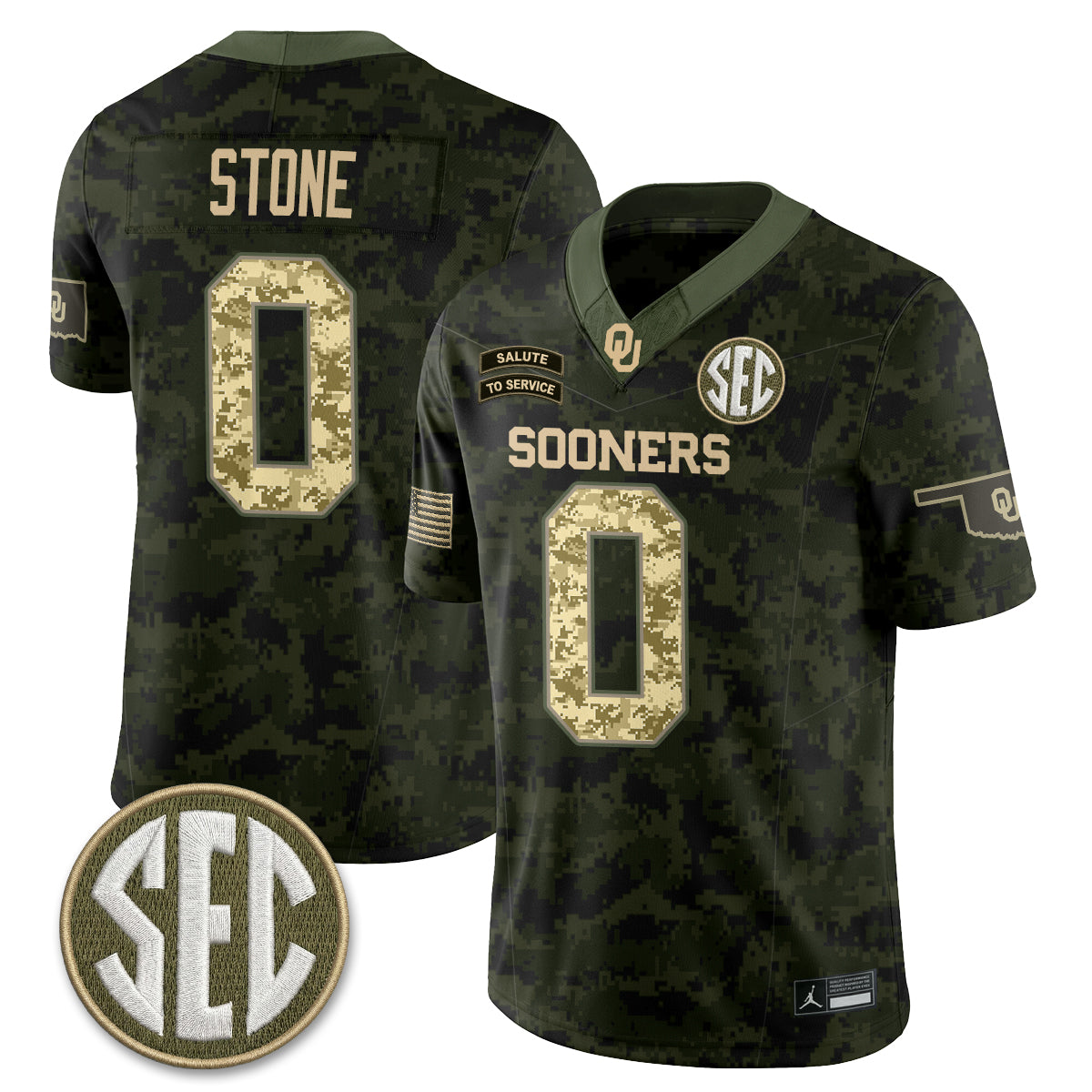 Oklahoma Sooners 2026 Salute to Service Vapor Jersey - Stitched