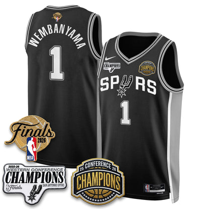 SAS 2026 NBA Western Conference Champions Vapor Jersey - Stitched