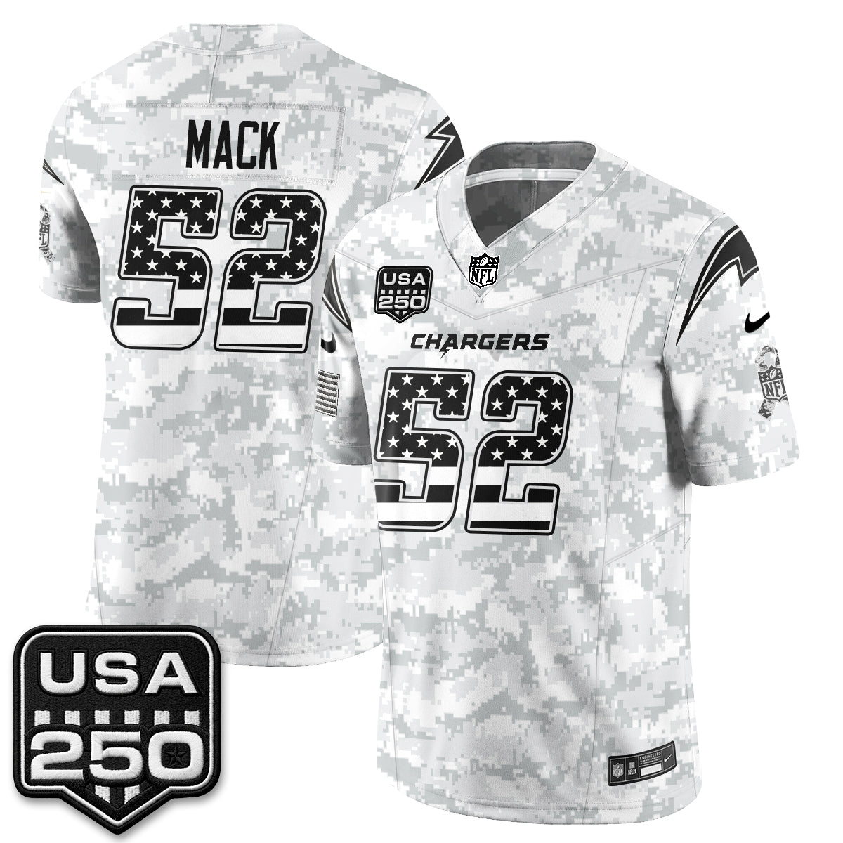 Los Angeles Chargers 2026 Salute to Service Vapor Jersey - Stitched