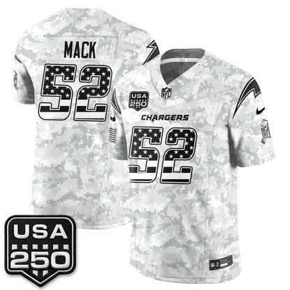 Los Angeles Chargers 2026 Salute to Service Vapor Jersey - Stitched