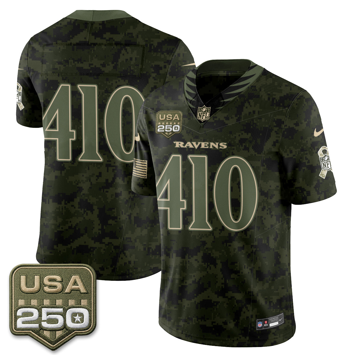 Baltimore Ravens 2026 Salute to Service Vapor Jersey - Stitched