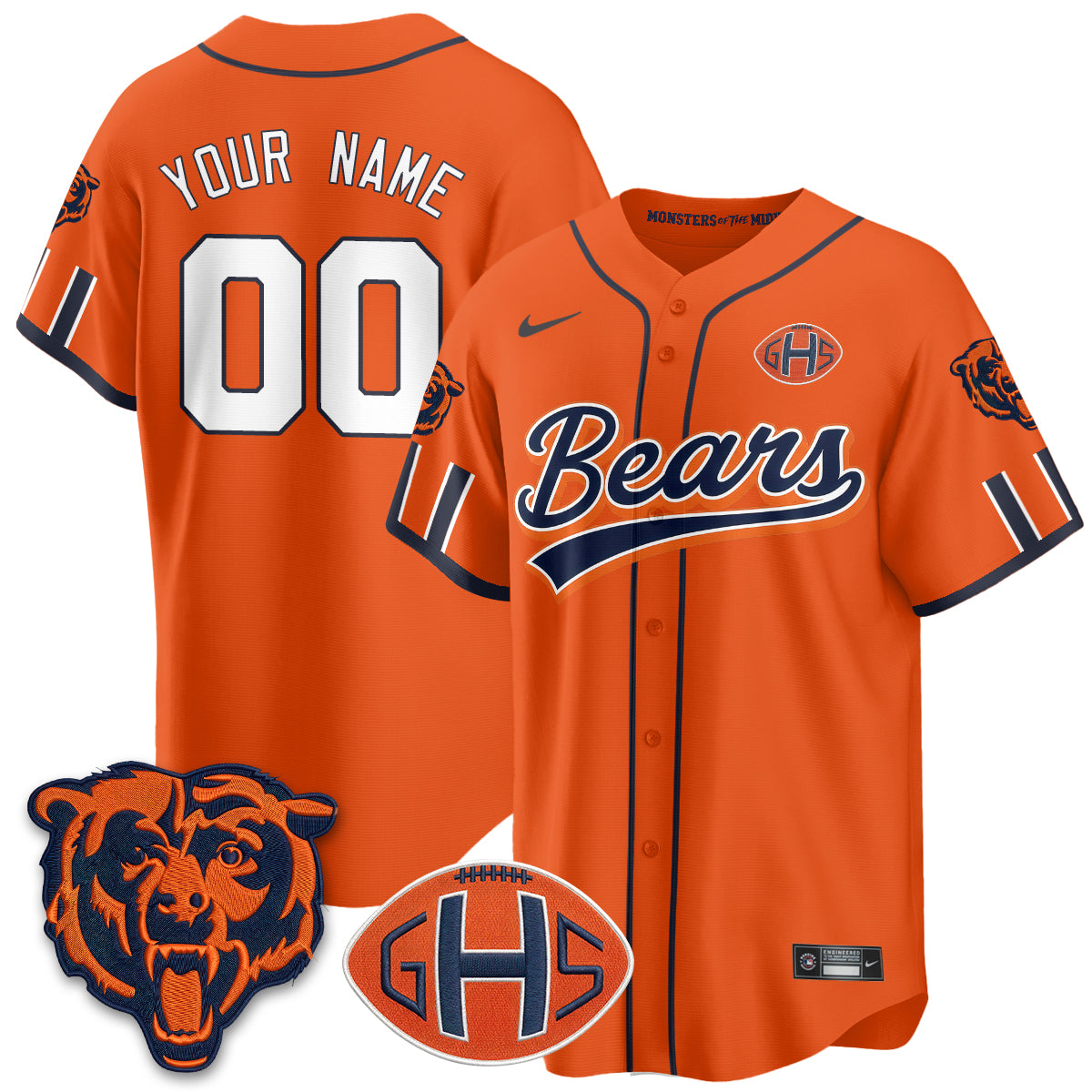 Chicago Bears 2026 Rivalries Baseball Vapor Custom Jersey - Stitched