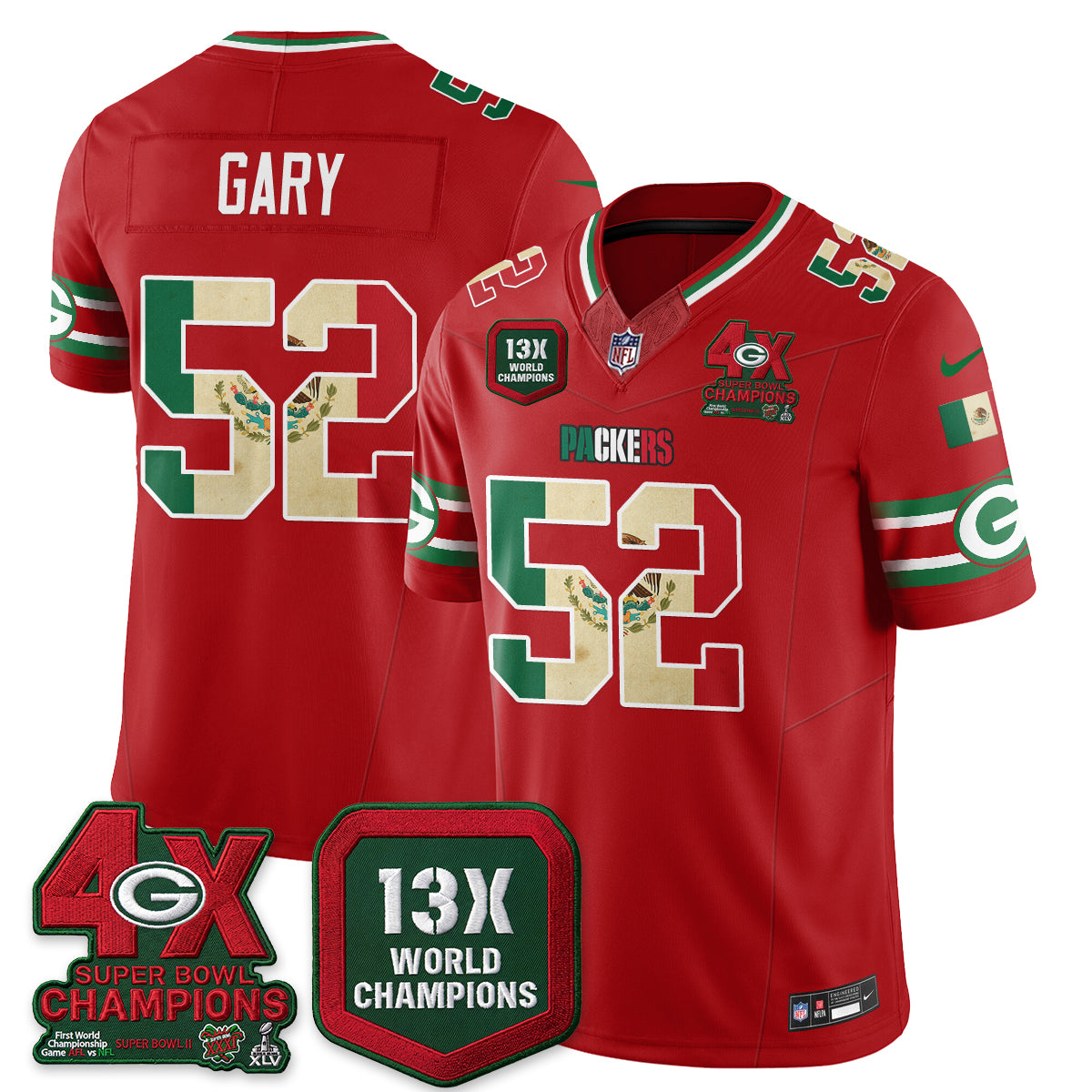 Green Bay Packers Mexico Edition Vapor Jersey - Stitched