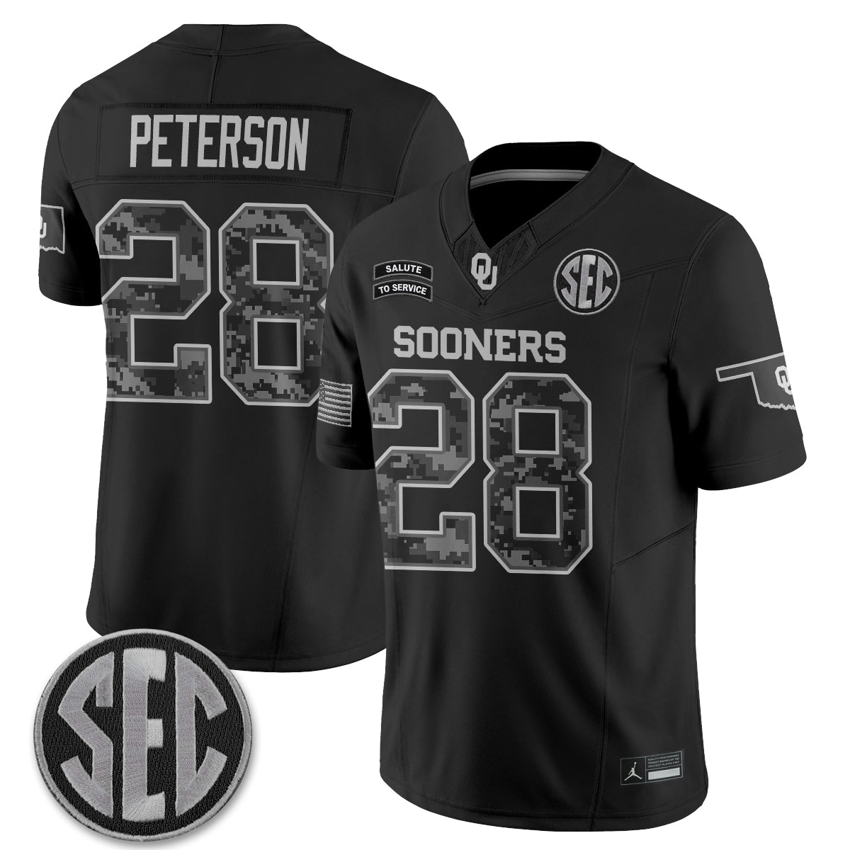 Oklahoma Sooners 2026 Salute to Service Vapor Jersey - Stitched