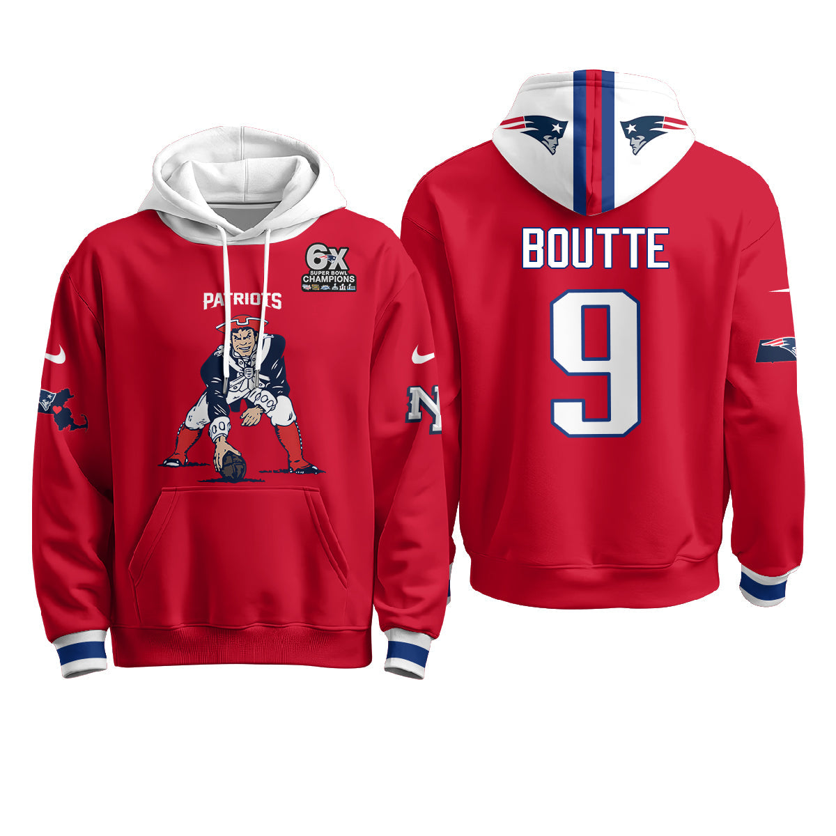 New England Patriots Minuteman Edition Fleece Hoodie - Printed
