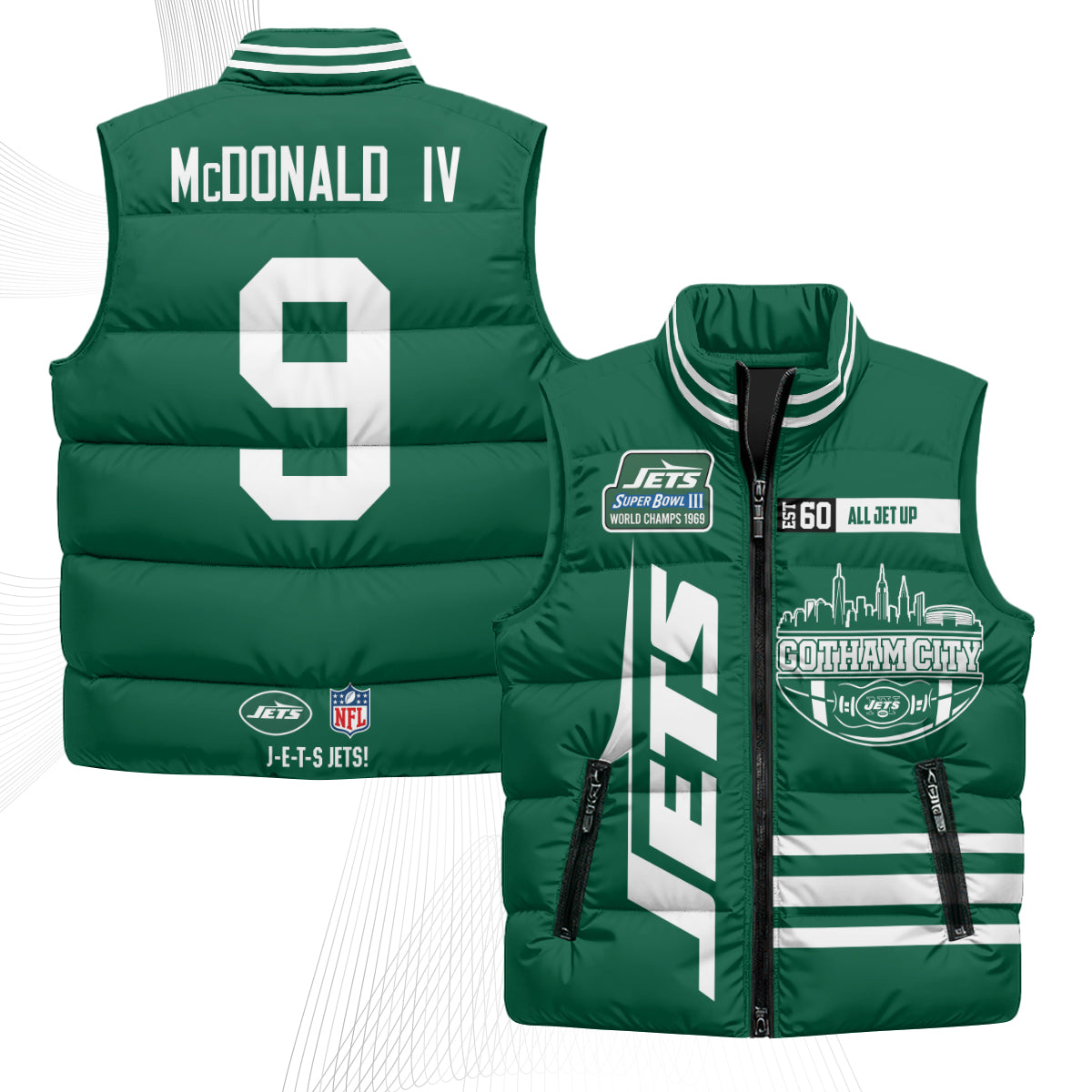 NYJ Gotham City Puffer Vest - Printed