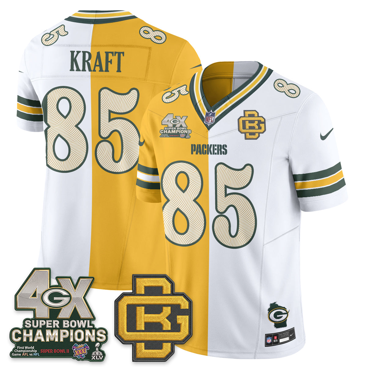 GB Rivalries Split Edition Vapor Jersey - Stitched