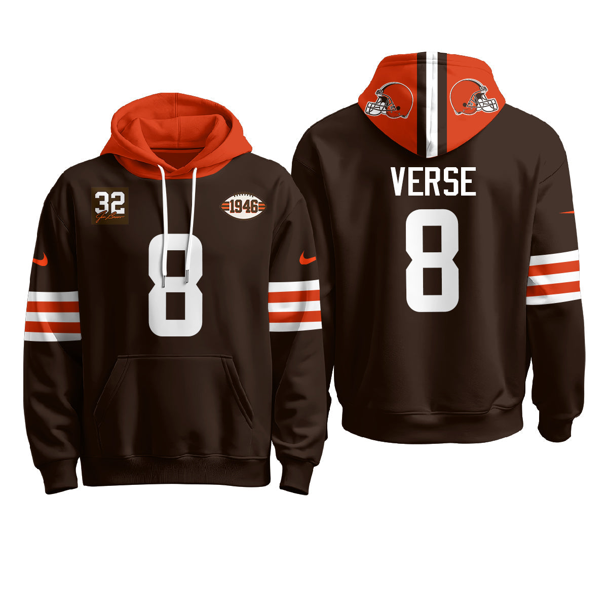 CLE 1946 Anniversary Patch Fleece Hoodie - Printed