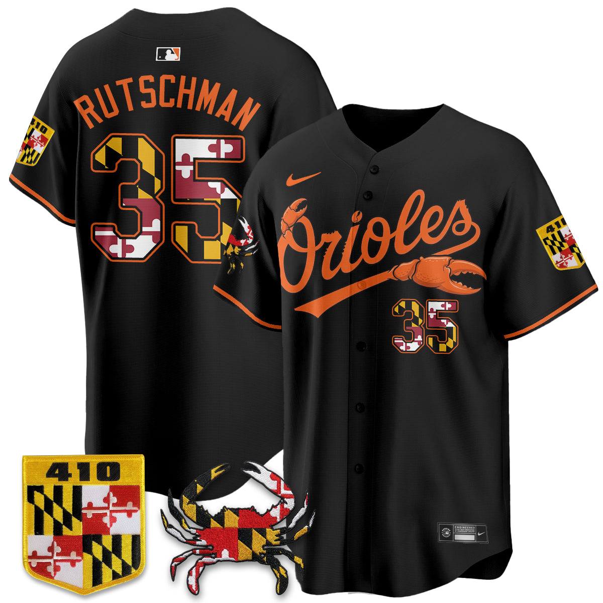 Baltimore Orioles Crab x Maryland Vapor Limited Jersey - Stitched