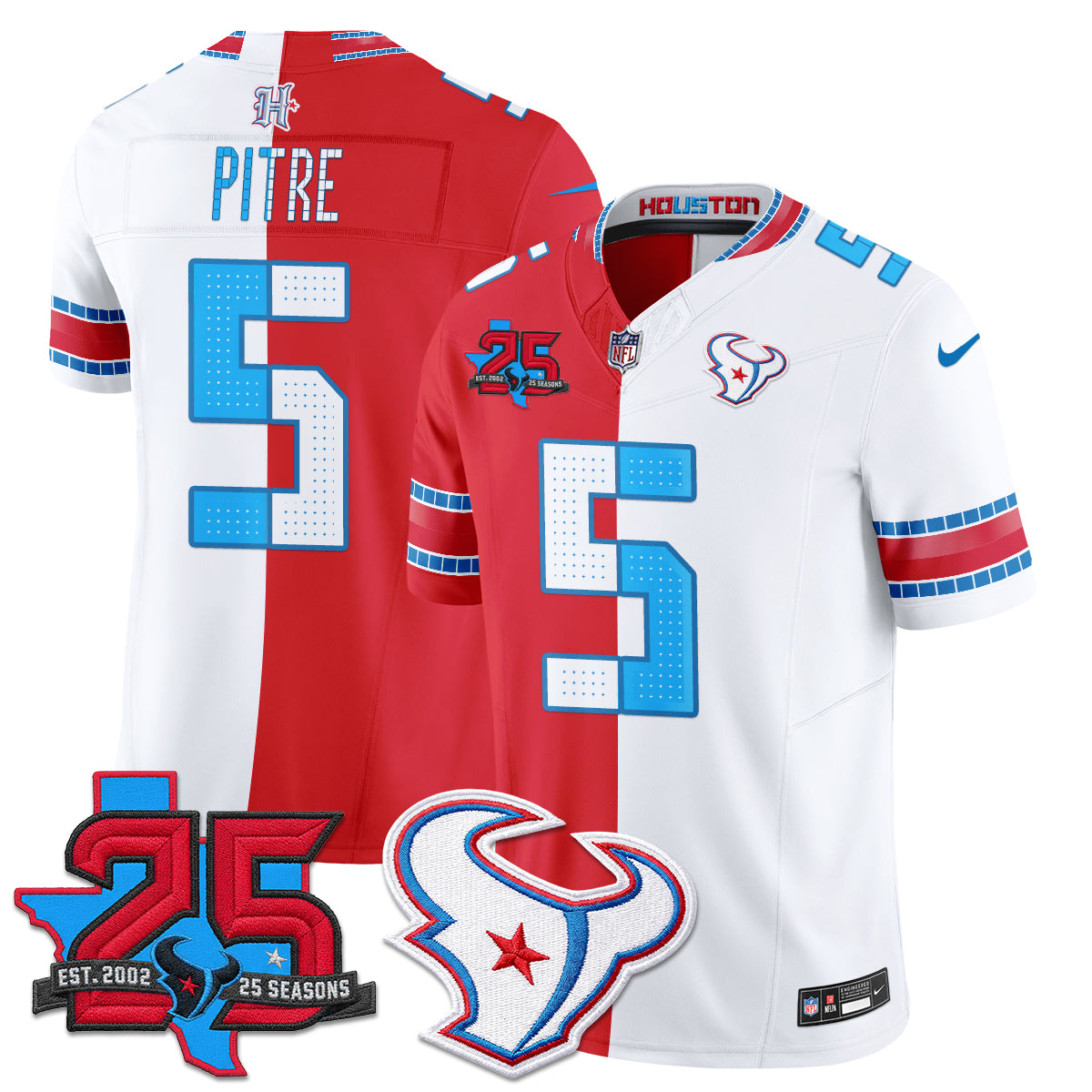 Houston Texans 2026 Rivalries Split Vapor Jersey - Stitched