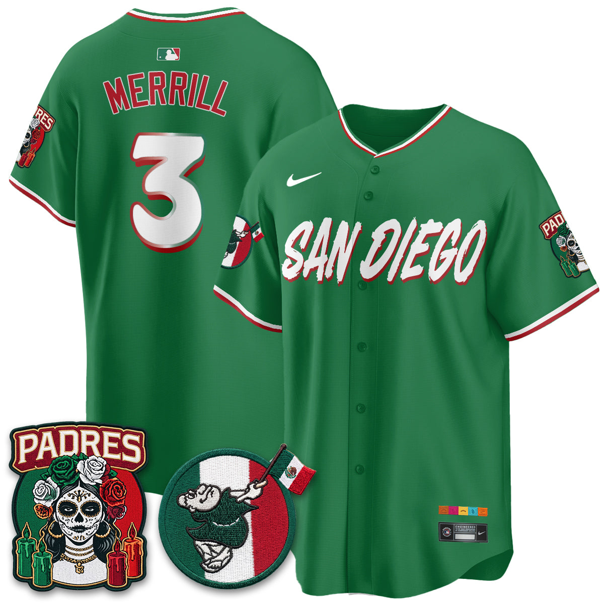 San Diego Padres City Connect Mexico Style Vapor Jersey - Stitched
