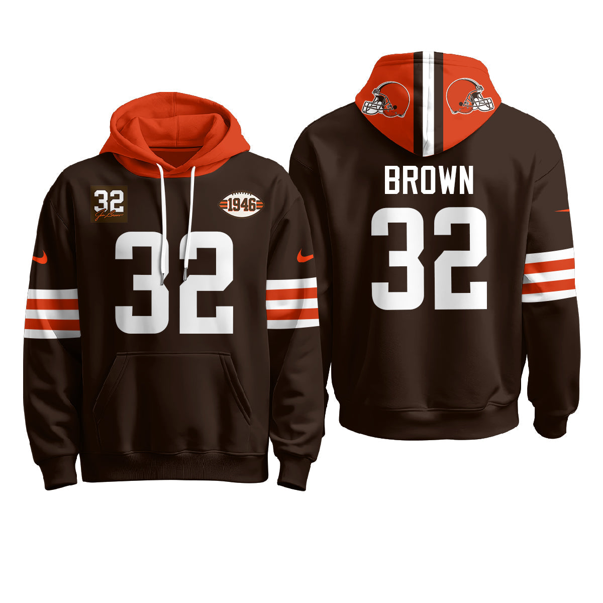 CLE 1946 Anniversary Patch Fleece Hoodie - Printed