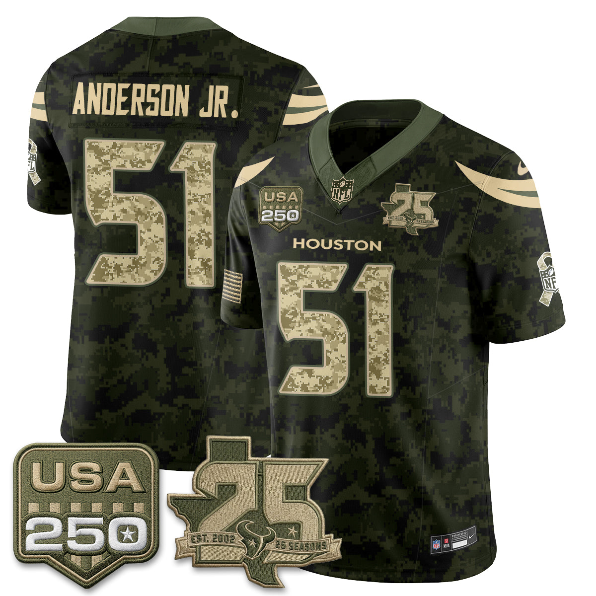 HOU 2026 Salute to Service Edition Vapor Jersey - Stitched