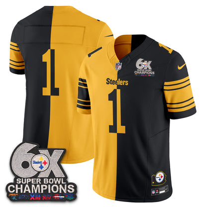 Pittsburgh Steelers 6x SBowl Split Edition Vapor Jersey - Stitched