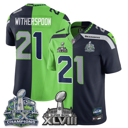 Seattle Seahawks S.Bowl Champs Split Edition Vapor Jersey - Stitch