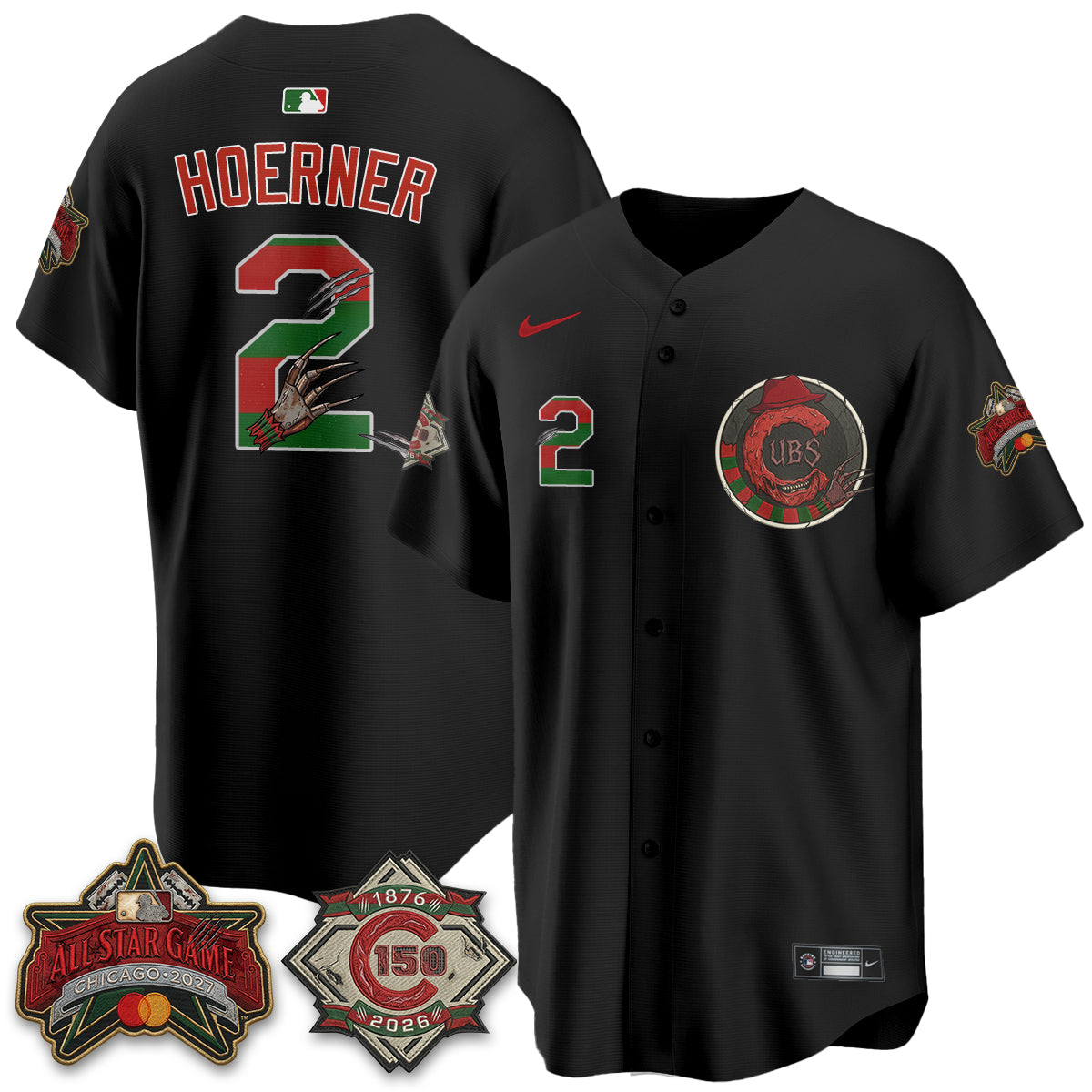 Chicago Cubs A Nightmare on Wrigley Field Edition Vapor Jersey - Stitched