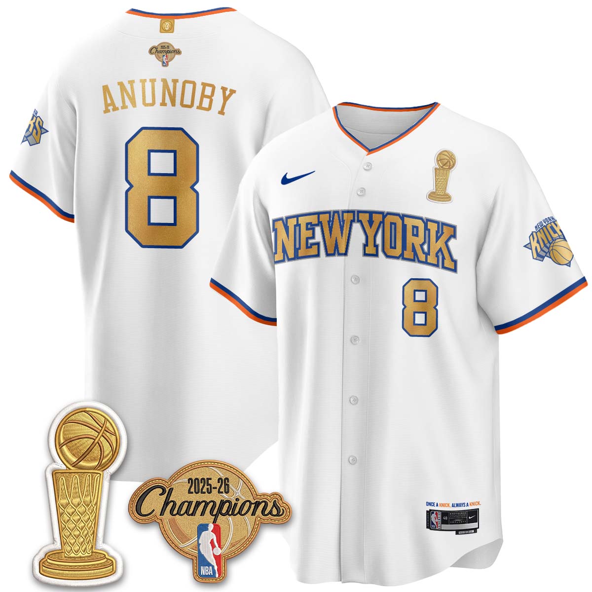 NYK Champions Night Baseball Vapor Jersey - Stitched