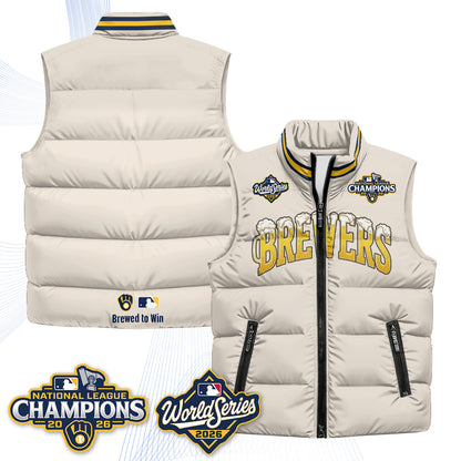 MIL "Pitcher & Pint" 2026 NL Champions Puffer Vest - Printed