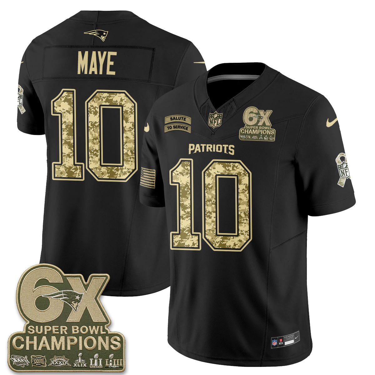 New England Patriots 2026 Salute to Service Vapor Jersey V2- Stitched