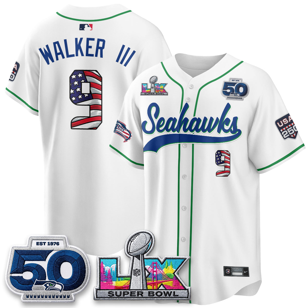 SEA SB LX Champs America Edition Vapor Baseball Jersey - Stitch