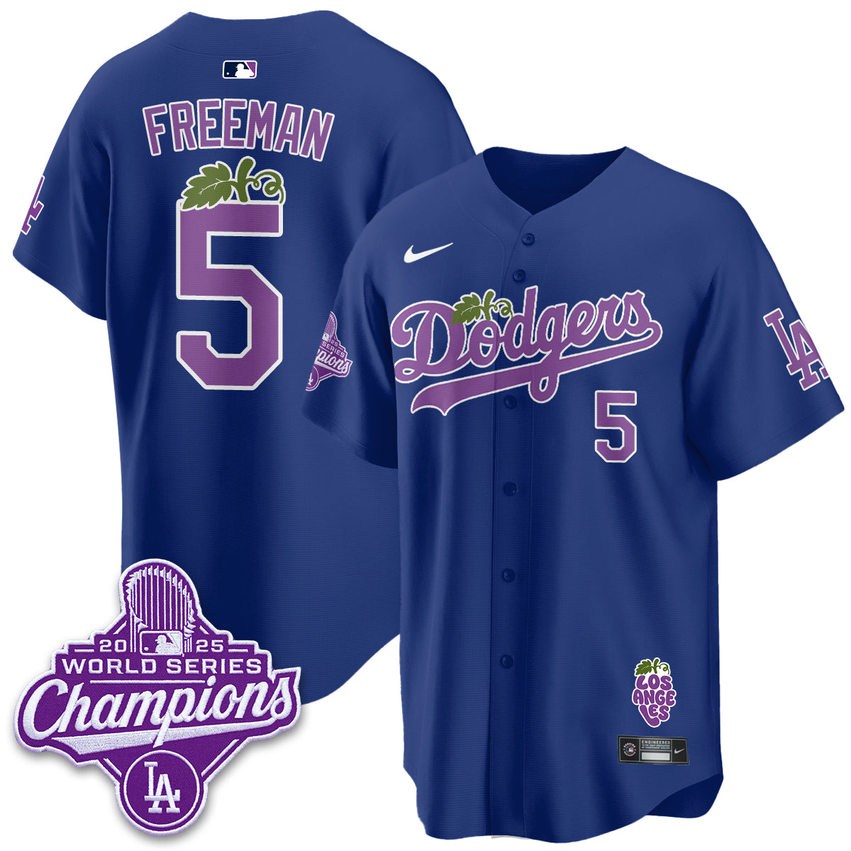 Los Angeles Dodgers Grape Edition Vapor Jersey - Stitched
