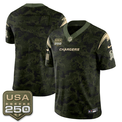 Los Angeles Chargers 2026 Salute to Service Vapor Jersey - Stitched