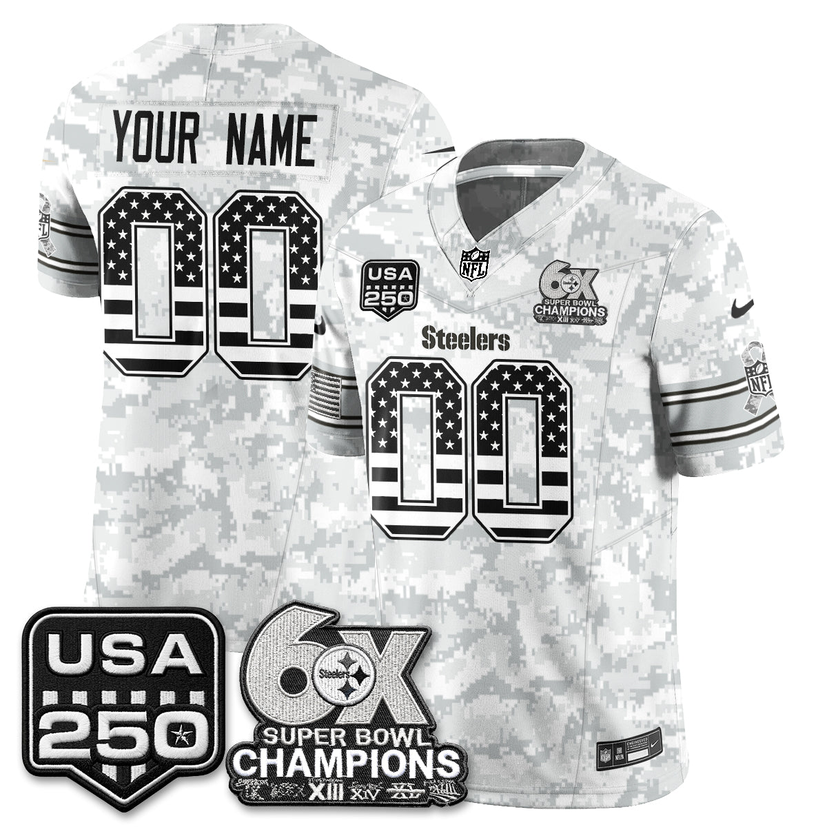 Pittsburgh Steelers 2026 Salute to Service Edition Vapor Custom Jersey - Stitched