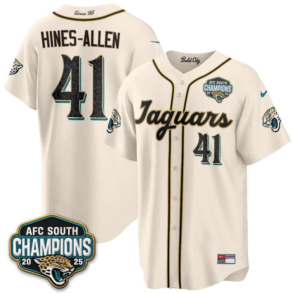Jacksonville Jaguars 2026 Rivalries Baseball Vapor Jersey - Stitched