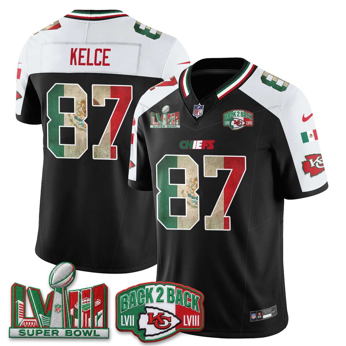 Kansas City Chiefs Mexico Edition Vapor Jersey - Stitched