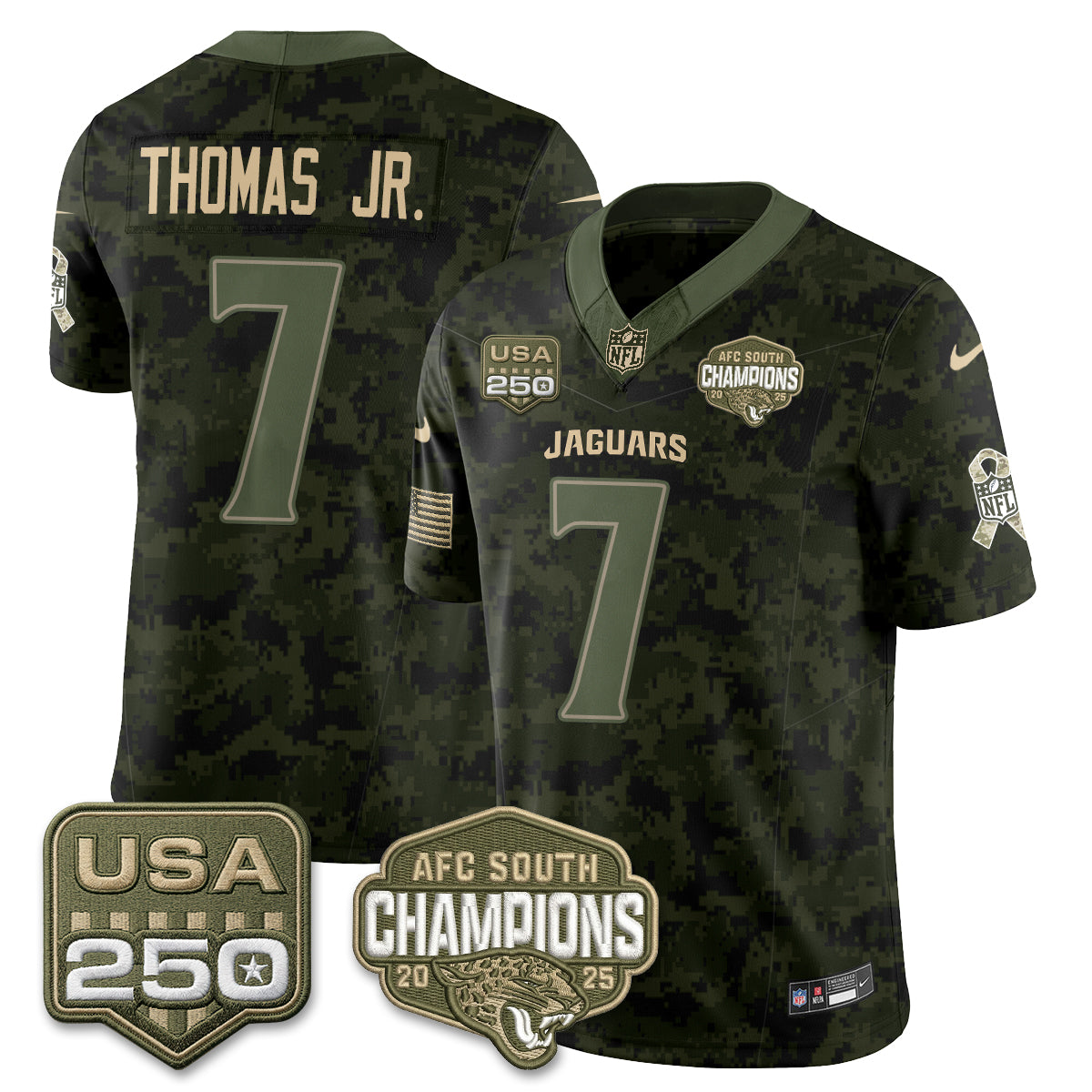 Jacksonville Jaguars 2026 Salute to Service Vapor Jersey - Stitched