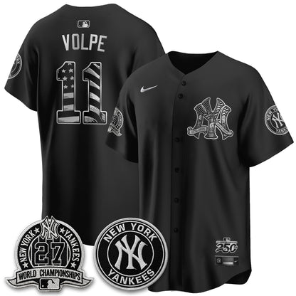 NYY Fourth of July USA Vapor Limited Jersey - Stitched