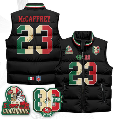 SF Mexico Style Puffer Vest - Printed