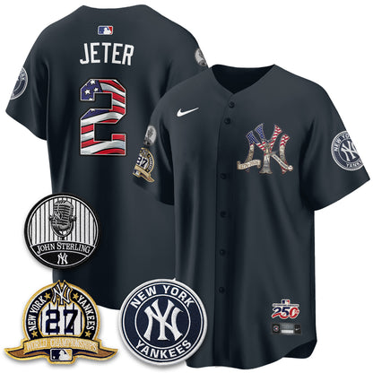 NYY Independence Day USA Vapor Limited Jersey - Stitched