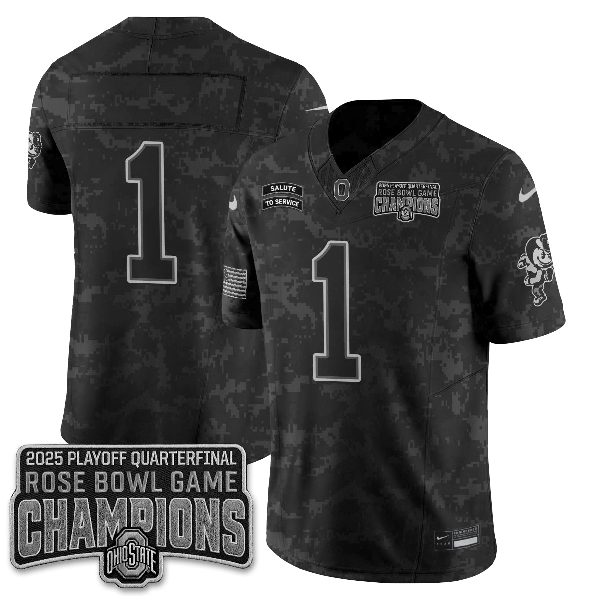 Ohio State Buckeyes 2026 Salute to Service Vapor Jersey - Stitched