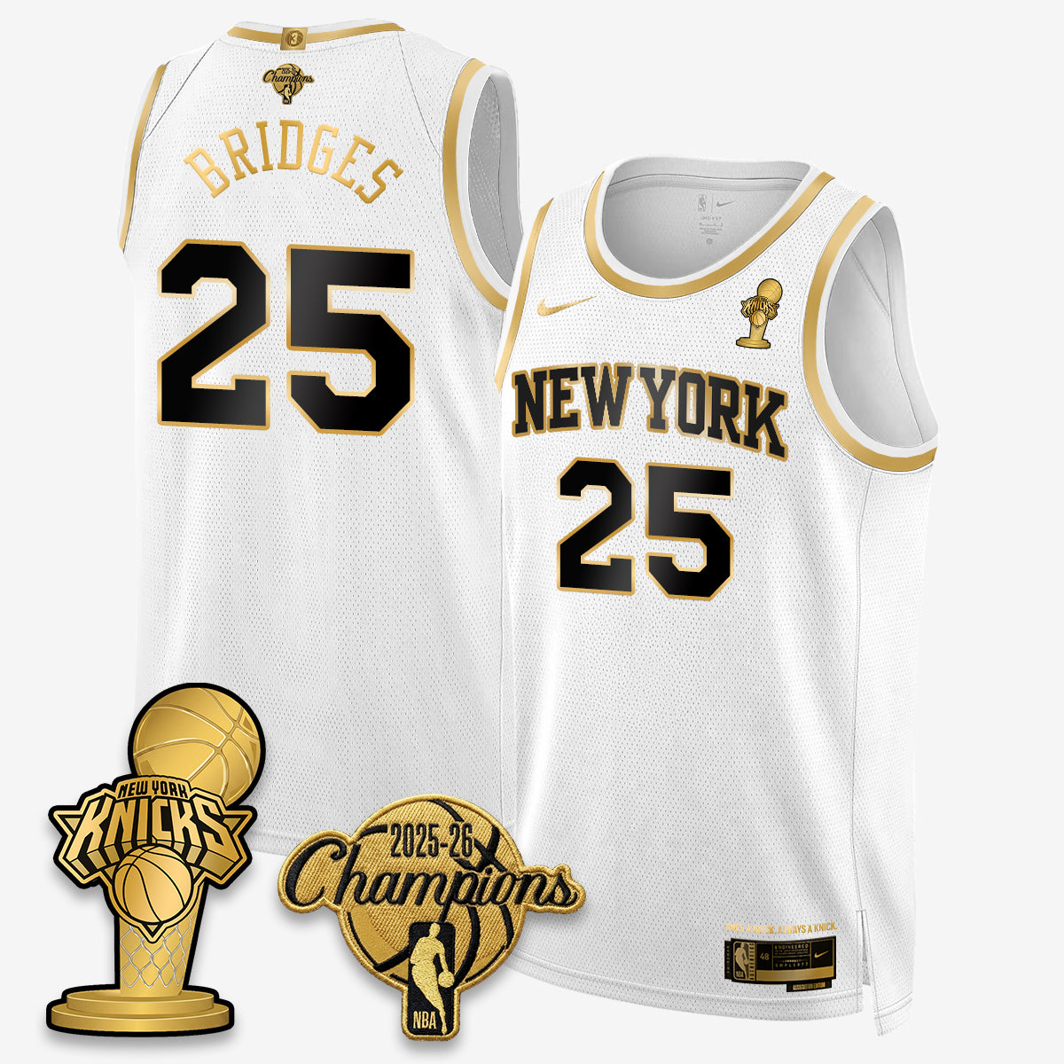 NYK 2026 NBA Champions Gold Edition Vapor Jersey - Stitched n3