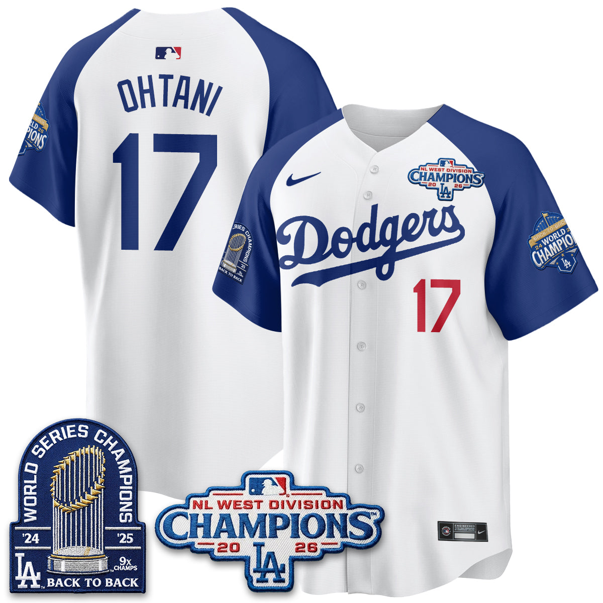 Los Angeles Dodgers 2026 NL West Champs Vapor Jersey- Stitched