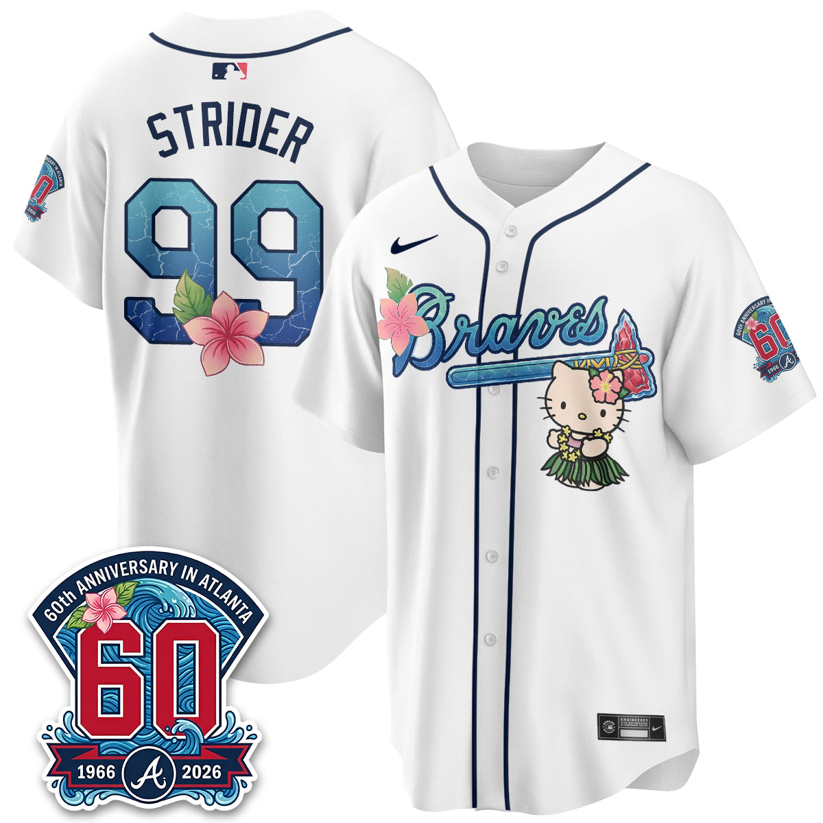 Atlanta Braves x Meow Aloha Spirit Vapor Jersey - Stitched