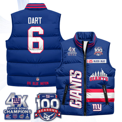 NYG 4X Champs S.Bowl Puffer Vest - Printed