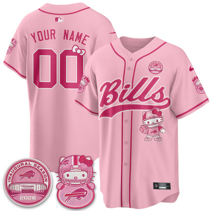 Buffalo Bills x Meow  Vapor Custom Baseball Jersey - Stitched