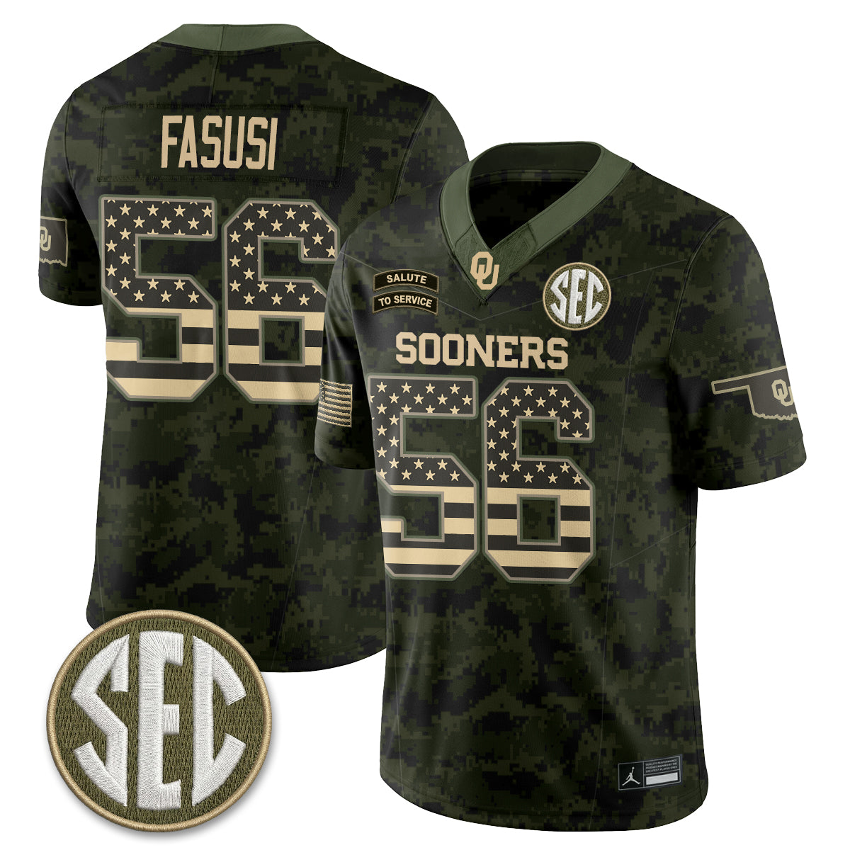 Oklahoma Sooners 2026 Salute to Service Vapor Jersey - Stitched