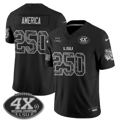 LSU Tigers 2026 Salute to Service Vapor Jersey - Stitched