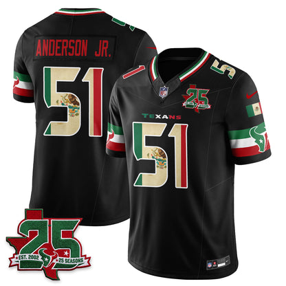 Houston Texans 25 Seasons Mexico Style Vapor Jersey - Stitched