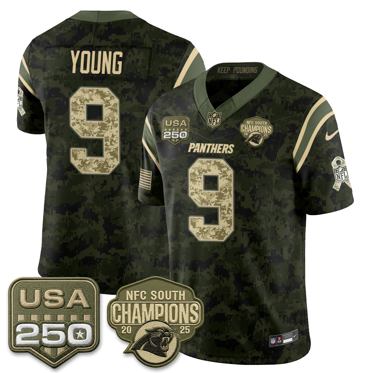 Carolina Panthers 2026 Salute To Service Edition Vapor Jersey - Stitched