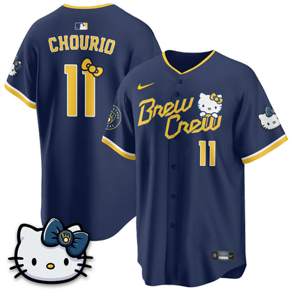 Milwaukee Brewers x Meow KT Vapor Jersey - Stitched N1