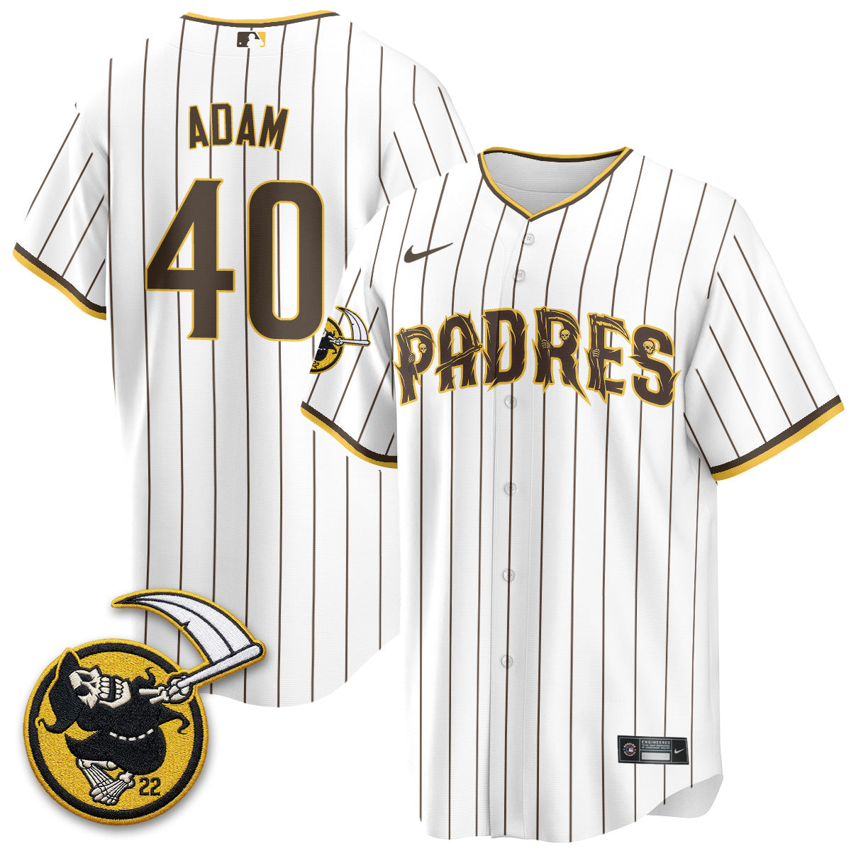 San Diego Padres x Grim Reaper Vapor Jersey - Stitched